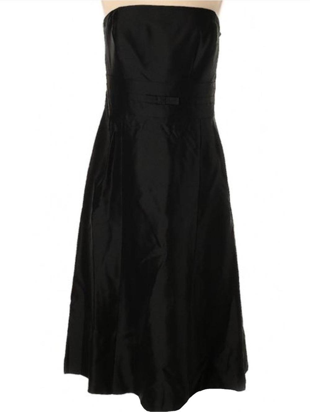 Black Silk Dress Ann Taylor Strapless Classic Cocktail Party Event Dinner Date 4